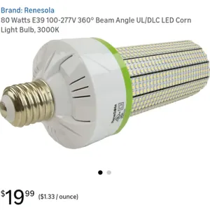 Renesola 80 Watt E39 100-277V Beam Angle Corn Light Bulb (12-Pack)