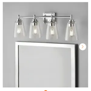 Wakefield 31in 4-Light Chrome Modern Vanity with Clear Glass Shades