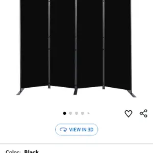 Room Divider 6ft Portable Folding Privacy Screen 88" W in Black