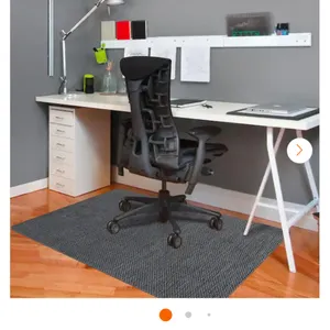 Barbury Weave 3ft x 4ft Desk Chair Mat in Gray