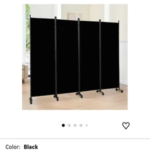 Room Divider 6ft Portable Folding Privacy Screen 88" W in Black