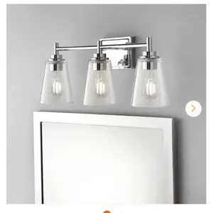 Wakefield 22in 3-Light Chrome Vanity Light with Clear Glass Shades