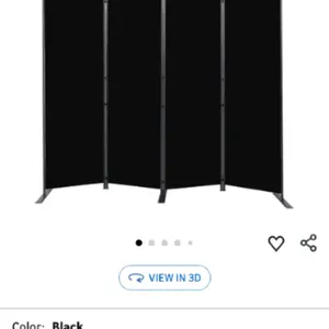 Room Divider 6ft Portable Folding Privacy Screen 88" W in Black
