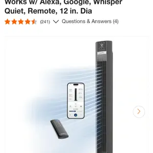 Lasko 48in 12-Speed Smart Tower Fan with Remote