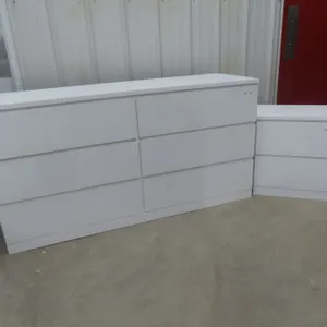 Ashley Onita White Double Dresser and Nightstand – Modern Style, Crisp White Finish.