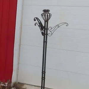 Wrought Iron Plant Hanger Stand, 7'