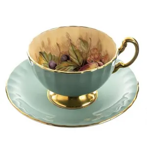 "ORCHARD FRUIT" AYNSLEY PORCELAIN CUP&SAUCER SET