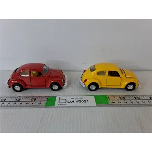 (2) Pullback Volkswagen Die Cast Beetles 1:36 Scale