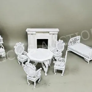Collection of various metal doll furniture