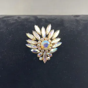 Aurora Borealis Crystal Tiered Brooch