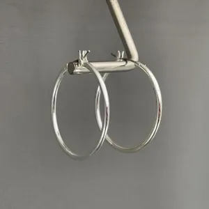 Pair of Silver Hoop Earrings