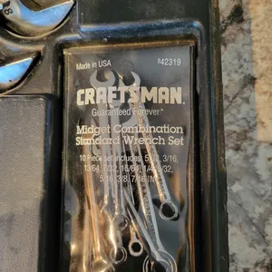 Lot 16. Craftsman wrench set 1/4" to 1-1/8" with small set 5/32" to 7/16". Made in USA