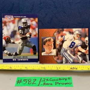 NFL Football Cards - 2 x Cowboys Legends Michael Irvin & Troy Aikman