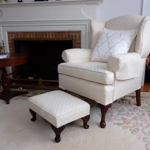 Wingback Chair with Stool