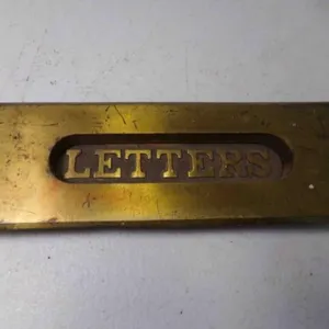 Vintage Cast Brass Letter Slot Embossed LETTERS on