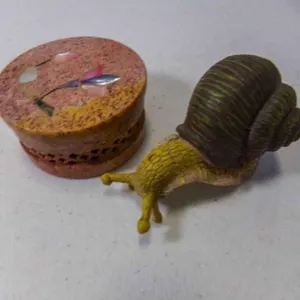 Vintage Hand Carved Soapstone Trinket Box & Resin