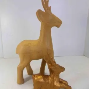 Paper Mache Reindeer UNPAINTED & Small Paper