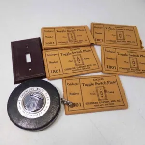 1962 Dark Brown Textured Design 6 Light Switch