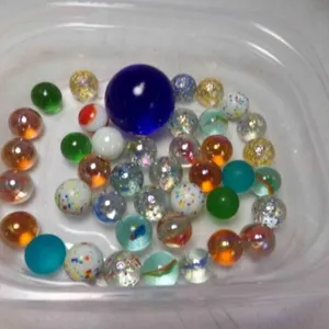 Marbles & 1 Blue Glass Shooter Marble
