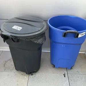 (2) Trash Cans (1 Blue, 1 Black)
 UNRESERVED