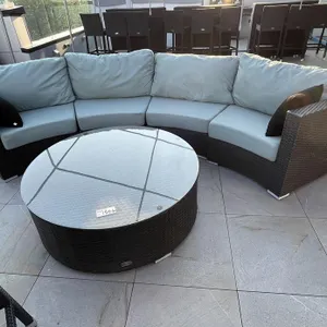 Outdoor Quarter Circle Patio Set w/ Table (Glass Tabletop)
 UNRESERVED