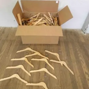 Box new wood hangers w/notch-Child's hangers?