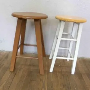 2 wood bar stools 24' tall