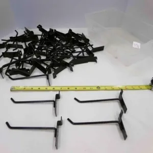 50 Black Slatwall Hooks