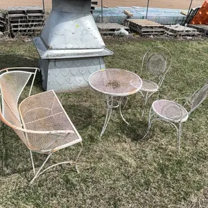 Iron Patio Set, (2) Chairs, Bench, Table