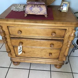 Wood 3-Drawer Side Cabinet - Contents Not Incl