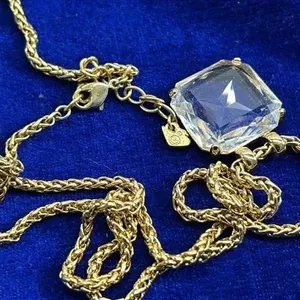 Swarovski crystal necklace signed 34 inches