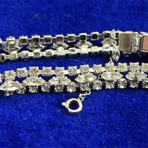 7 Inch Sherman rhinestone bracelet signed