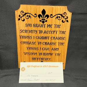 Handcrafted Wood Plaque and Greenhouse Gift Card
