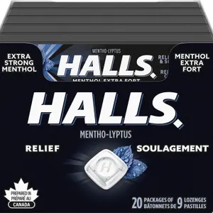 20pk HALLS Extra Strong Cough Drops 9ct