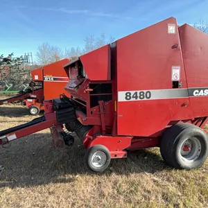 1996 Case IH 8480 Round Baler w/Monitor & Spare set of Short Belts & Spare Used Roller, SN CFH0 114408  *LOTS 11 & 12 LINKED FOR SIMULTANEOUS BID CLOS