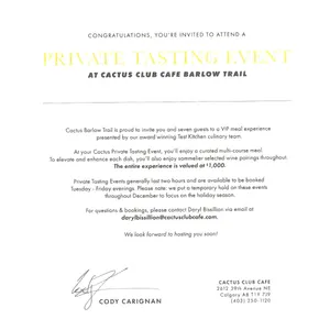 Private Tasting Event - Donated by Cody Carignan, Cactus Club