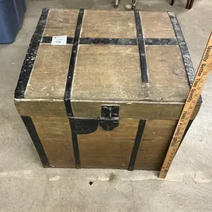 Wooden Trunk with Hinged Lid