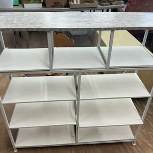 White Metal Shelf Unit