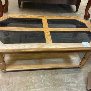Oak Coffee Table with Glass Top