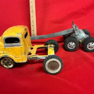 Pressed Metal Toy Truck and Trailer