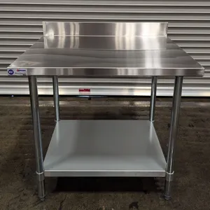 NEW 30" X 36" STAINLESS STEEL WORK TABLE WITH 4" BACKSPLASH, OMCAN 22087