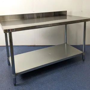 NEW 60" X 30" STAINLESS STEEL WORK TABLE WITH 4" BACKSPLASH, OMCAN 22089