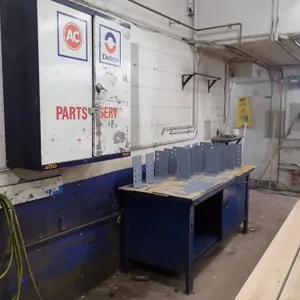 Lot of Rousseau 6'x30" Shop Bench and (2) 2-Door Cabinets.