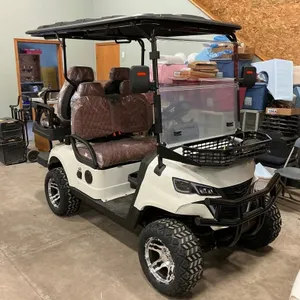 SDLCG80 GOLF CART WHITE 12 INCH OFF-ROAD TIRES, THICK ANTI-COLLISION, 10.1-INCH LARGE SCREEN WITH REVERSE IMAGE, LUXURIOUS SEATS WITH HEADRESTS, FRONT