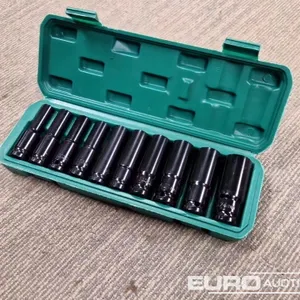 Unused 1/2" Deep Socket Set 10Pcs 10-24mm 