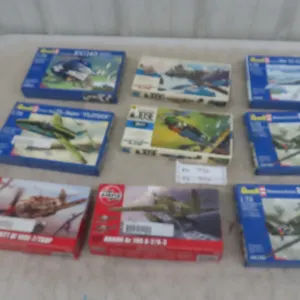 9 Fighter Plane Models : Revell, Air Fix, 1:72 Scale 