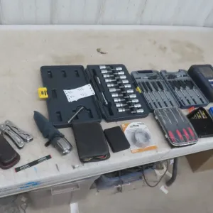 New or Like New Tools: Drill Bits, Easy Outs, Sockets, Picks, 