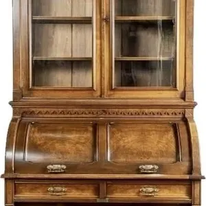 ANTIQUE W. STAHLSCHMIDT VICTORIAN ROLL TOP DESK