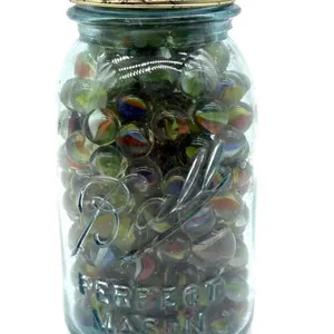 Marbles in Glass Jar