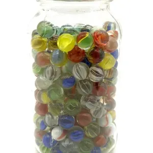 Shooter Marbles and Marbles in Glass Jar